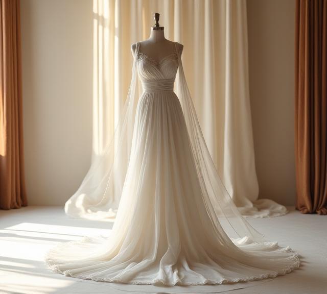 Vestido de novia personalizado confeccionado a medida en Madrid por Papiro Hilo